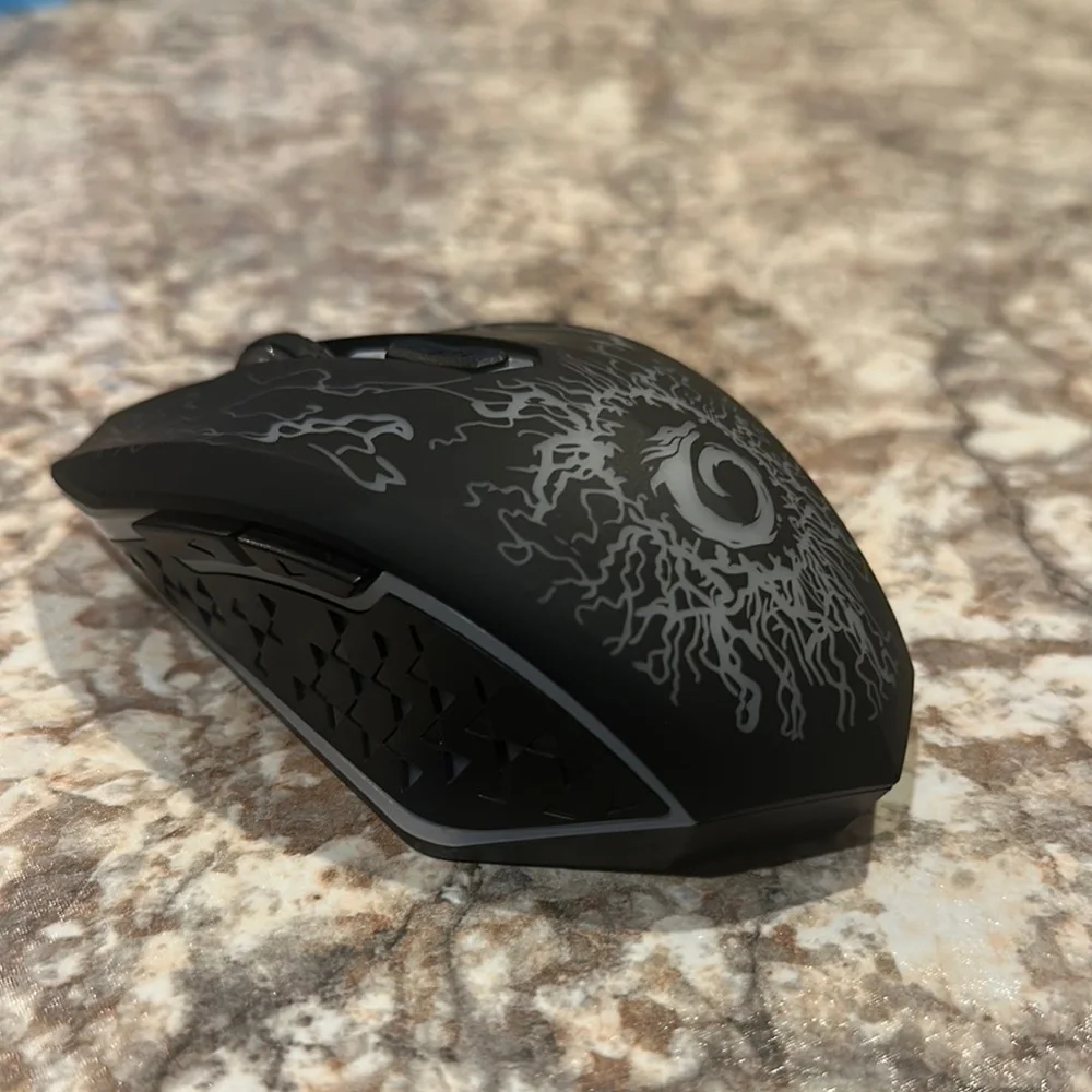 Ergonomic Black Mouse with Textured Design